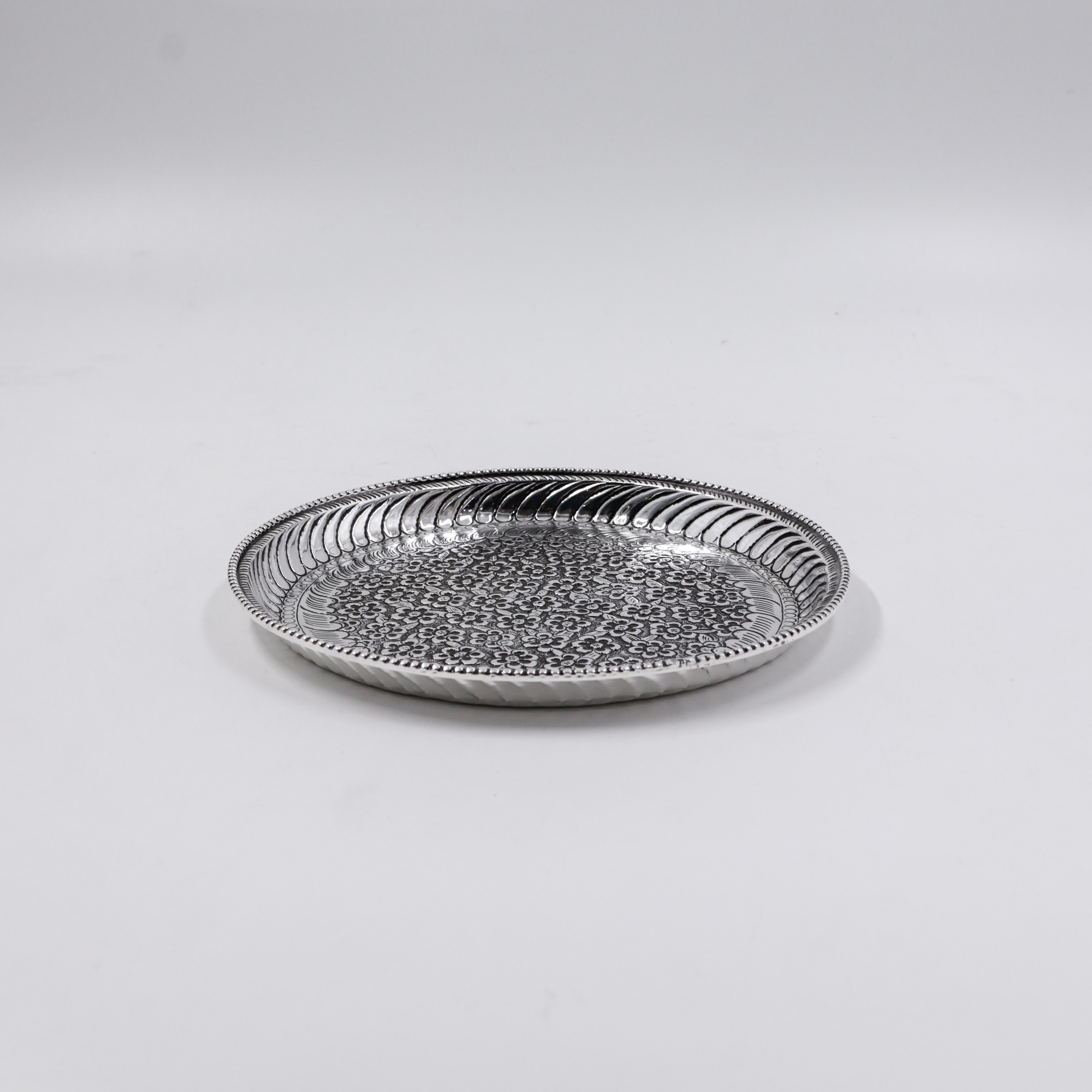 New Akshaya Jewellers - Silver Plate Flower Design